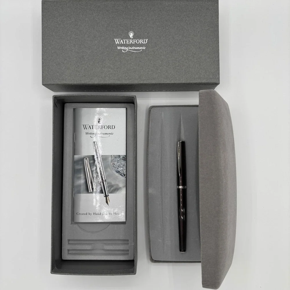 Waterford Glen Rollerball Pen,‎ Charcoal Grey Silver Trim | W407 NEW With Box